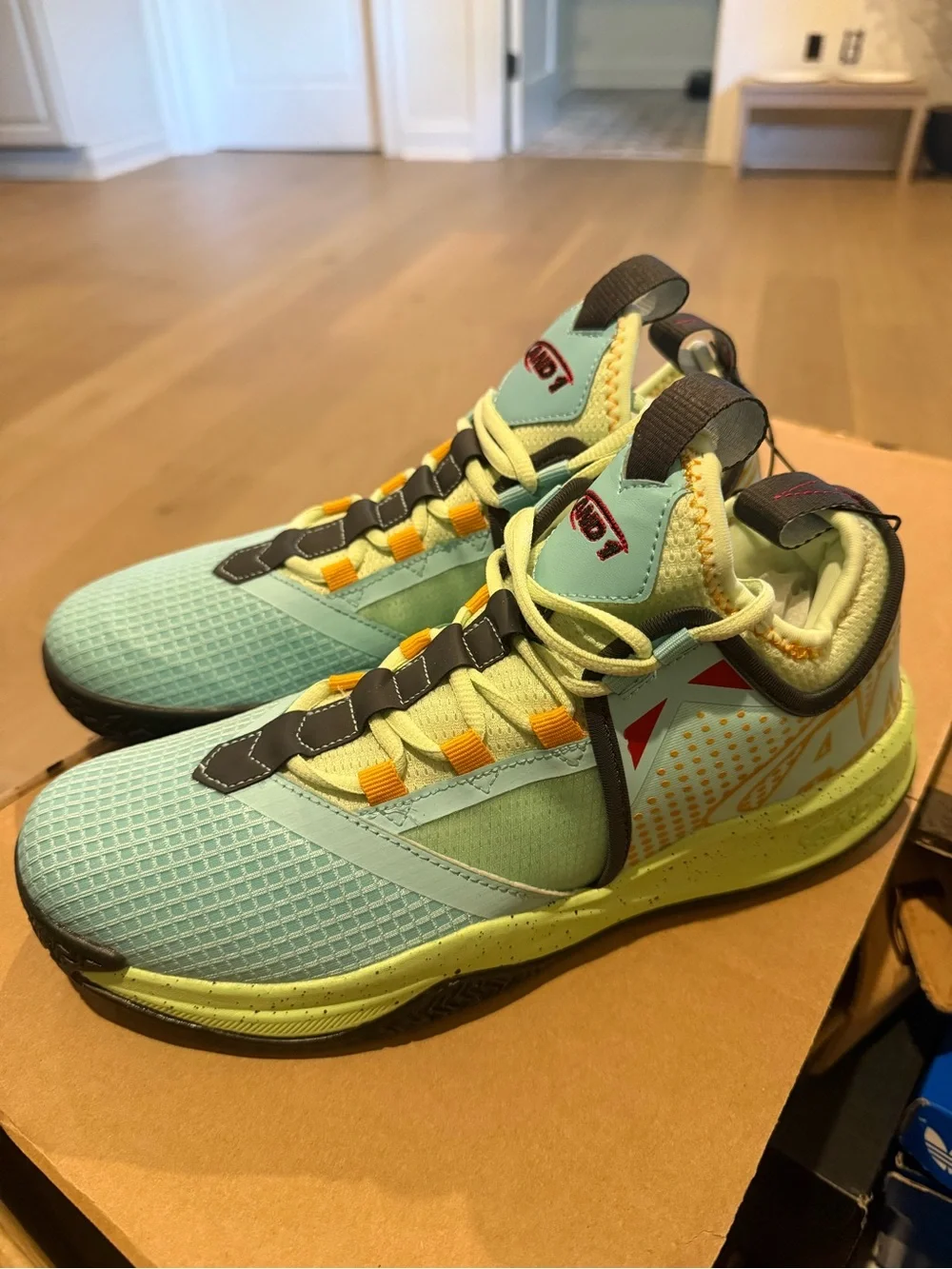 And1 Mint Green and Black Athletic Sneakers with Yellow Accents(no box)